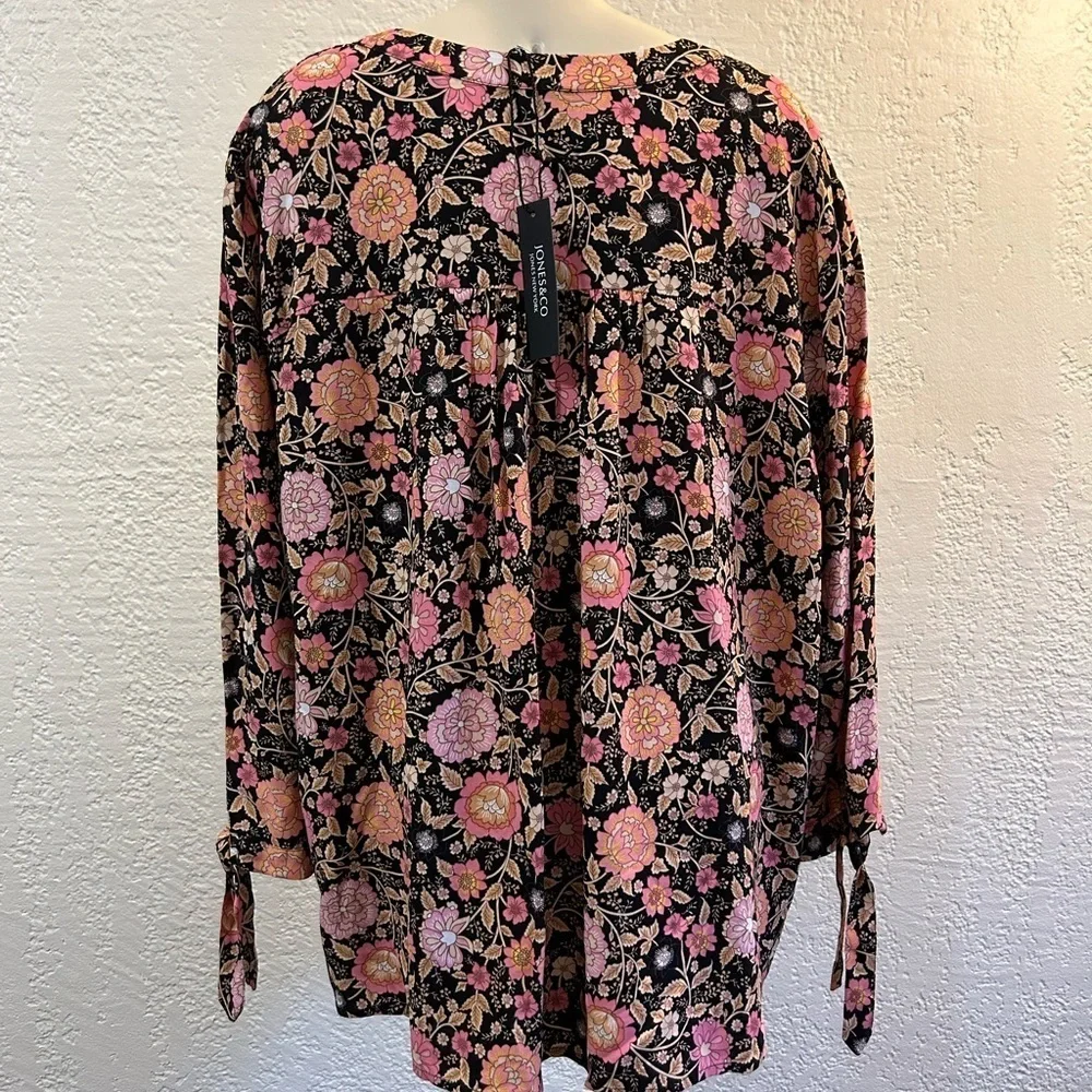 JNY Co floral Blouse SZ 2X NWT - Picture 2 of 9